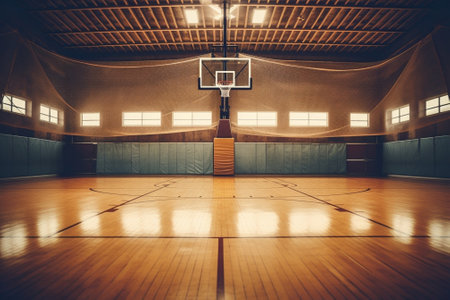 Basketball hoop in the hall : Generative AIの素材