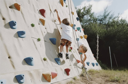 Childrens wooden climbing : Generative AIの素材