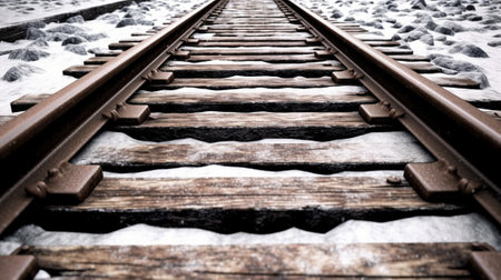 Old rust Train rails Train rails backgrounds : Generative AIの素材