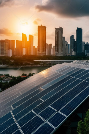 Solar panels in the city : Generative AIの素材