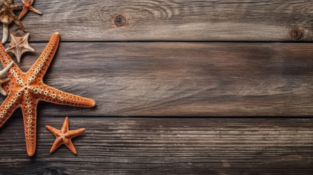 starfish on wood : Generative AIの素材