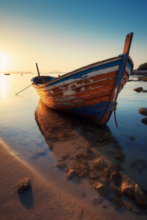 old wooden boat : Generative AIの素材