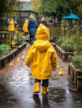 childrens park in the rain : Generative AIの素材