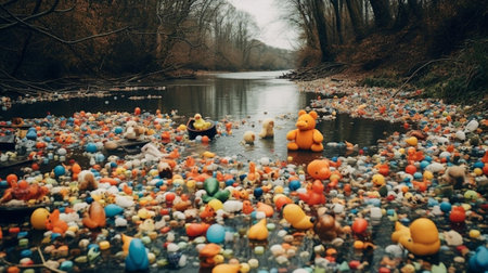 the trash by the river : Generative AIの素材