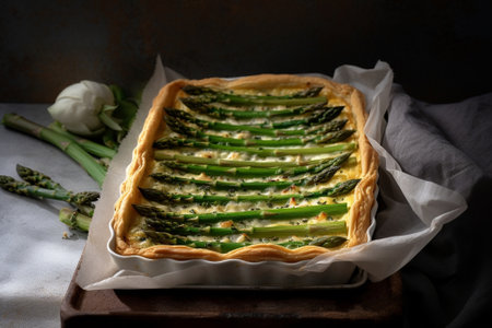 Asparagus wrapped in thin pastry dough The appearance of a snake : Generative AIの素材