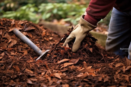 Decorative bark mulch mulching Decorative wood chips : Generative AIの素材