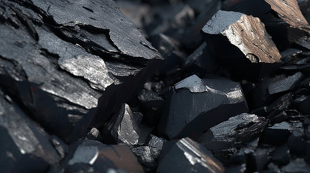 Pieces of lignite or brown coal from a mine : Generative AIの素材