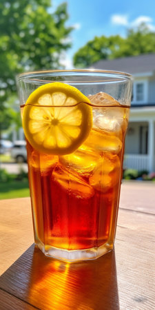 Refreshing iced tea makes a perfect drink on a hot summer day : Generative AIの素材
