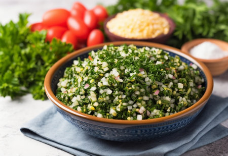 Lebanese salad with parsley : Generative AIの素材