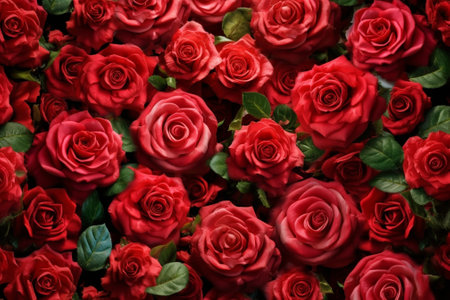 Natural red roses background : Generative AIの素材