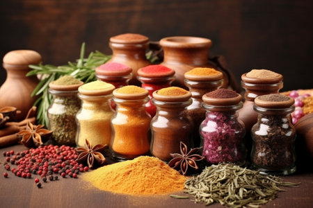 Various spices and vegetables : Generative AIの素材