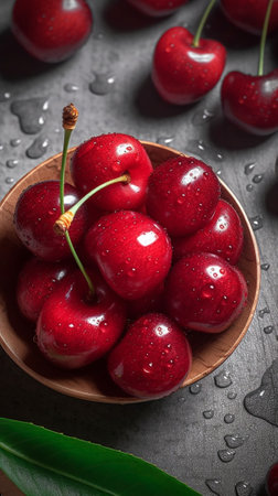 Sweet red cherry : Generative AIの素材