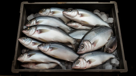 fresh river fish on the market carp steak : Generative AIの素材