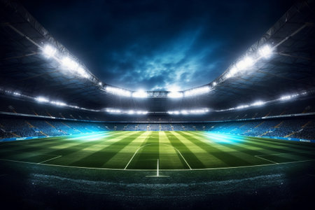 reflector at the stadium at night : Generative AIの素材