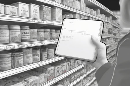 hand holding a package with strawberries on the background of open refrigerator : Generative AIの素材
