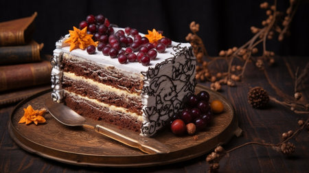 elicious cake panforte on table : Generative AIの素材
