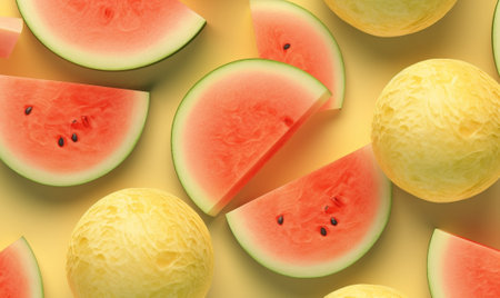 fresh organic melon background : Generative AIの素材