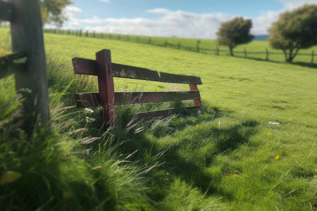 small gates on green field : Generative AIの素材