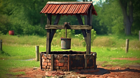old hand pump for water extraction : Generative AIの素材