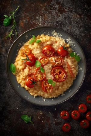 risotto with tomatoes and vegetables : Generative AIの素材
