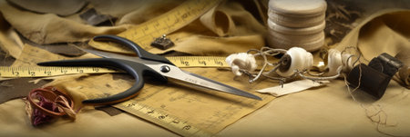 old tailor shears and shirts : Generative AIの素材