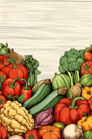 Composition with vegetables : Generative AIの素材