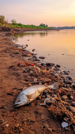 the trash by the river : Generative AIの素材