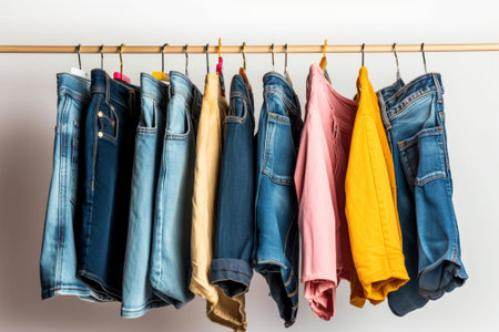 shirts and jeans on hangers : Generative AIの素材