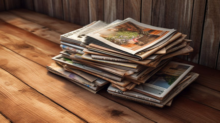 stacked magazines newspaper : Generative AIの素材