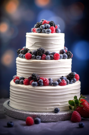 Beautiful threetiered cake : Generative AIの素材