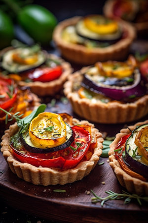 pieces of tasty vegetable tarts : Generative AIの素材