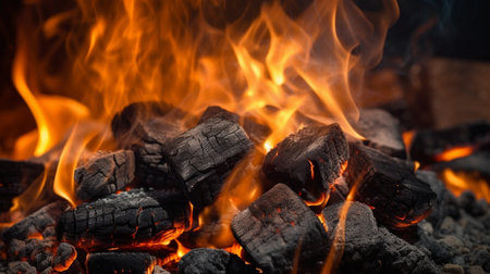 Background of the hot charcoal : Generative AIの素材
