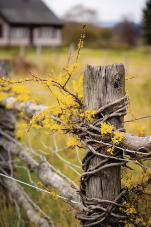 wattle fence wood background : Generative AIの素材