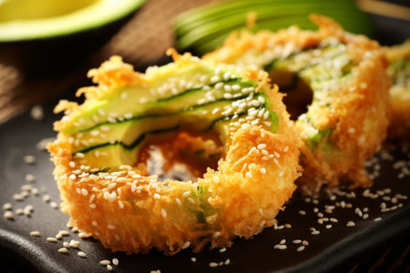 Japanese food Delicious tempura Shrim Sea Bass Eggplant Sweet Patoto : Generative AIの素材
