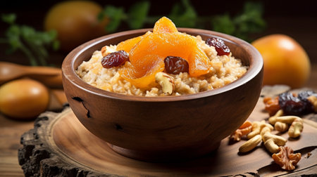 A side dish of prunes with onions and almonds : Generative AIの素材
