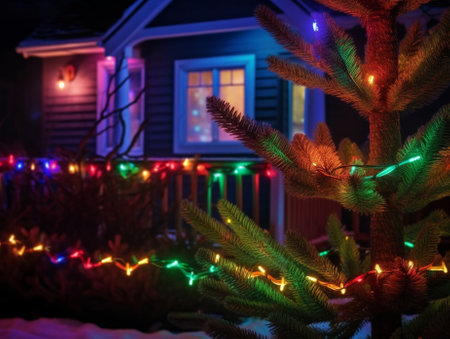 Christmas decorative lights : Generative AIの素材