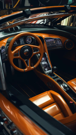 Interior of a racing car with roll cage : Generative AIの素材