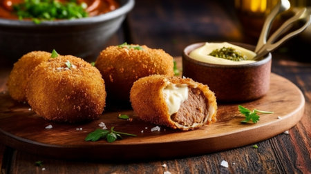 Breaded deep fried peppers rollled and stuffed with cheese : Generative AIの素材