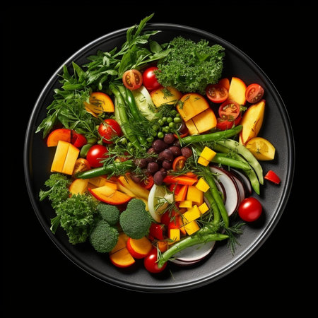 healthy salad with fresh vegetables : Generative AIの素材
