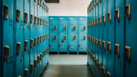 School lockers : Generative AIの素材