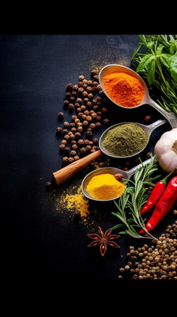 Various spices and vegetables : Generative AIの素材