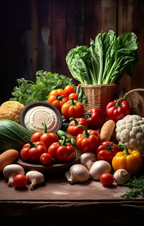 Composition with vegetables : Generative AIの素材