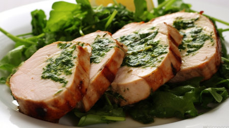rolled pork with arugula : Generative AIの素材