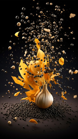 black pepper in the grain of the background : Generative AIの素材