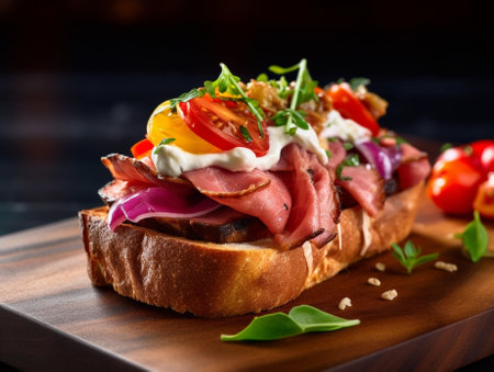 grilled meat on bread : Generative AIの素材