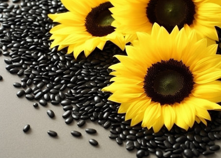 Sunflower seeds : Generative AIの素材