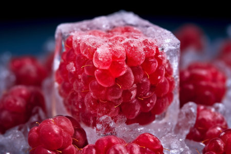 frozen raspberries : Generative AIの素材