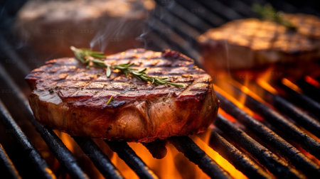 steak meat on the grill : Generative AIの素材