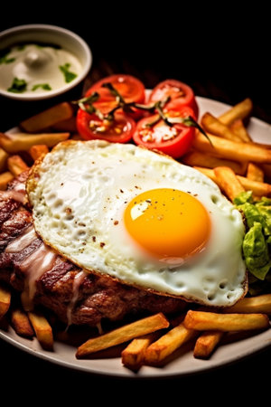 Beefsteak pork ribs and quail eggs : Generative AIの素材