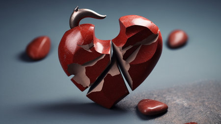 Conceptual photo of garlic cloves surrounding a heart : Generative AIの素材